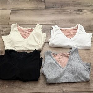 Set of Four V-Neck Tank Tops